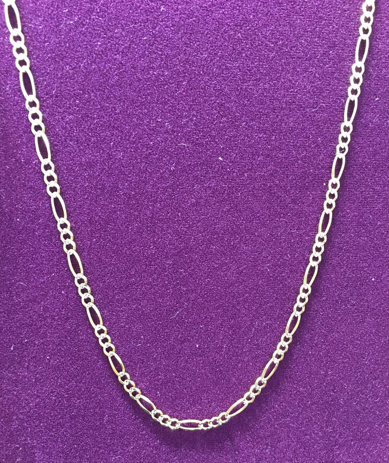 Two-Tone Figaro Chain 10K Solid - Popular Jewelry