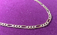 Двотонски ланац Фигаро 10К Солид - Popular Jewelry