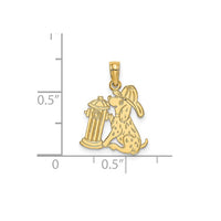 Fireman Hydrant with Dog Pendant (14K)