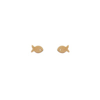 Plain Fish Stud Earrings (14K)