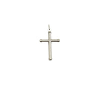 Florentine-Striped Tube Cross Pendant (14K)