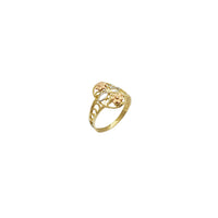 Tricolor Flower Oval Ring (14K)
