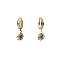Flower CZ Dangling Earrings (14K)