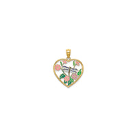 Multi-Color Enamel Flower And Dragonfly Charm (14K)