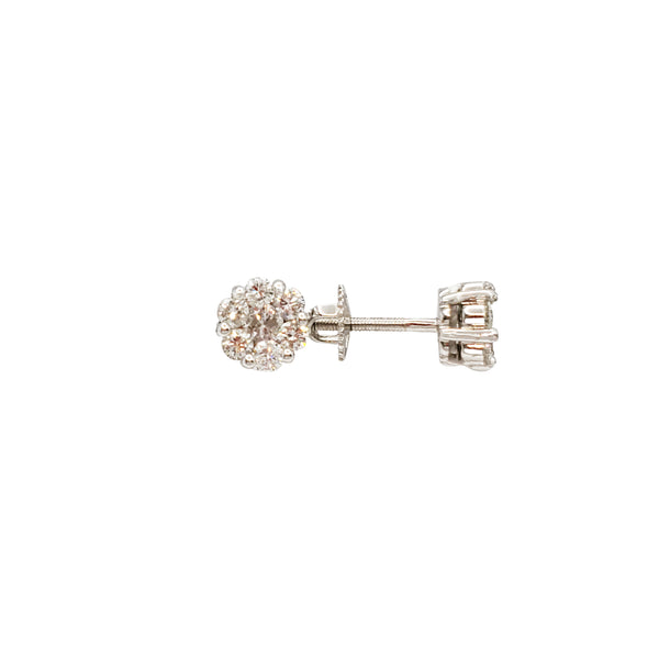 Diamond Flower Cluster Stud Earrings (14K)