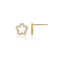 Outline Flower Stud Earrings (14K)