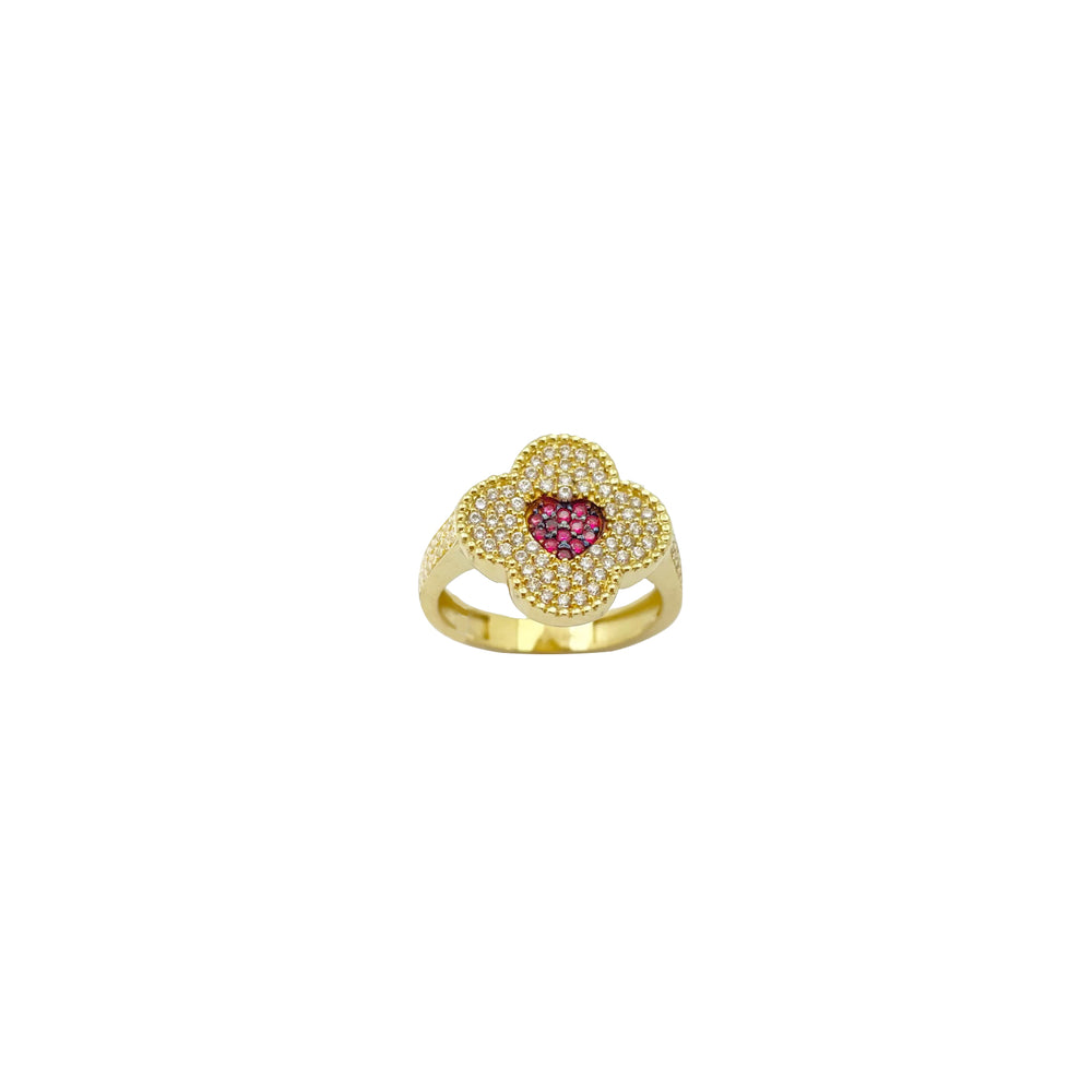 Stoneset Lucky Love Heart Ring (14K)