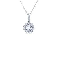 Iced-Out Flower Necklace (Silver)