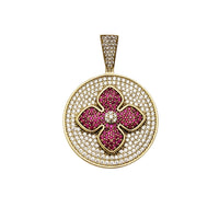 Jasmine Flowers Circle Pendant (14K)