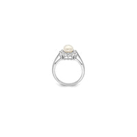 Flower Design Pearl Ring (Silver)