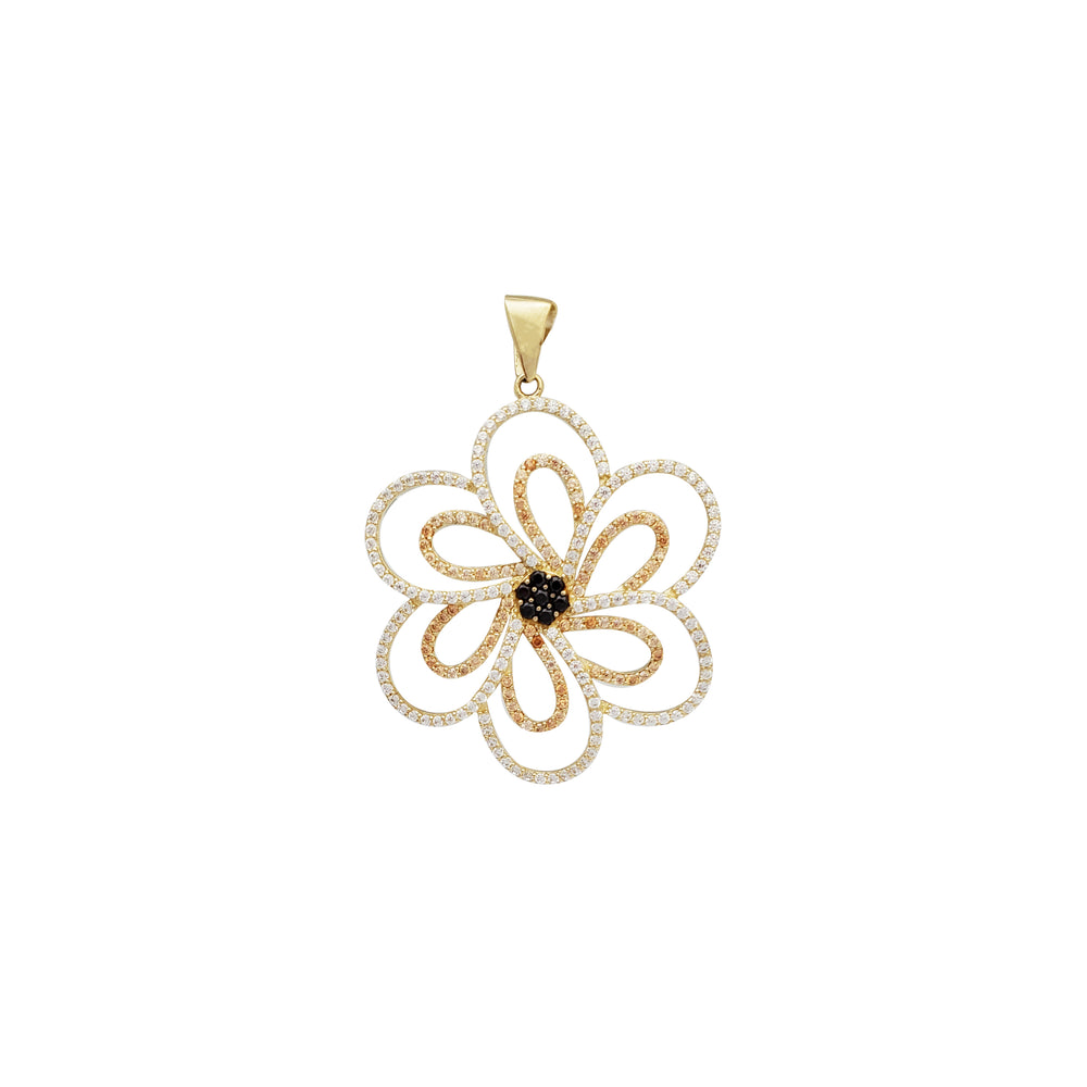 Flower CZ pendant (14K)