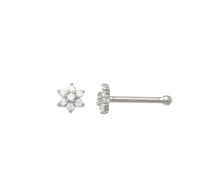 Flower CZ Nose Bond Piercing (14K)
