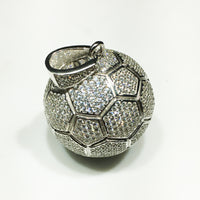 足球/足球冰镇吊坠（银色）- Popular Jewelry