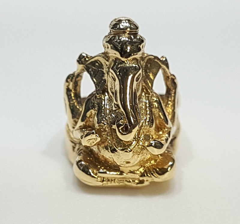 22k Ganesha Mens Stones Ring - AjRi57804 - US$ 723 - 22k gold mens ring  with lord ganesha embossed at the center portion with signity stones  studded in r