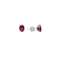 Zirconia Oval Solitaire Stud Earrings (14K)