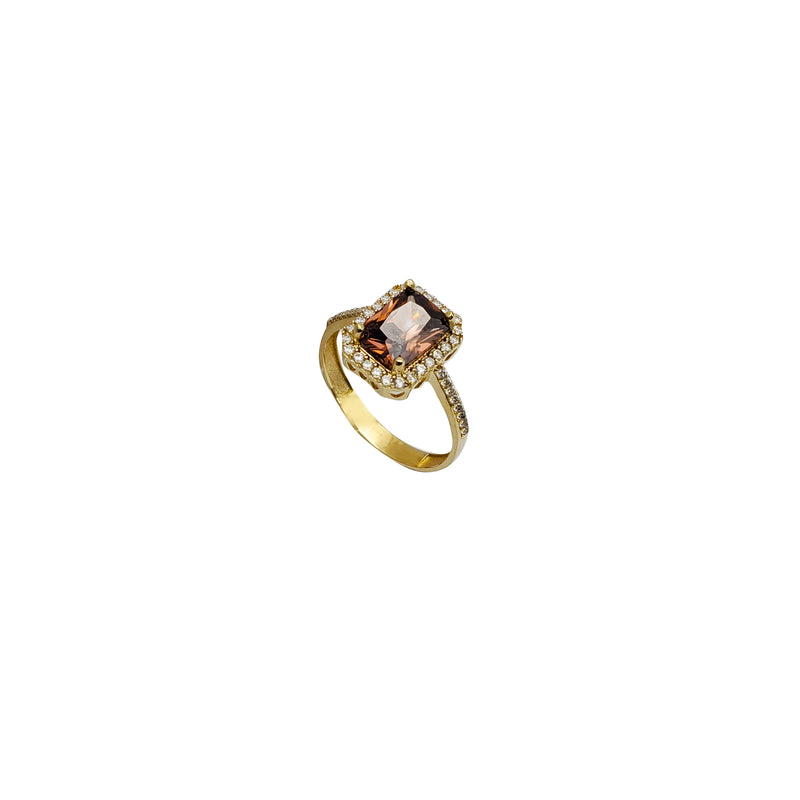 Iced-Out Rectangle Stone Ring (10K)