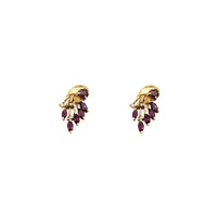 Ruby & Diamond Bouquet Stud Earrings (14K)