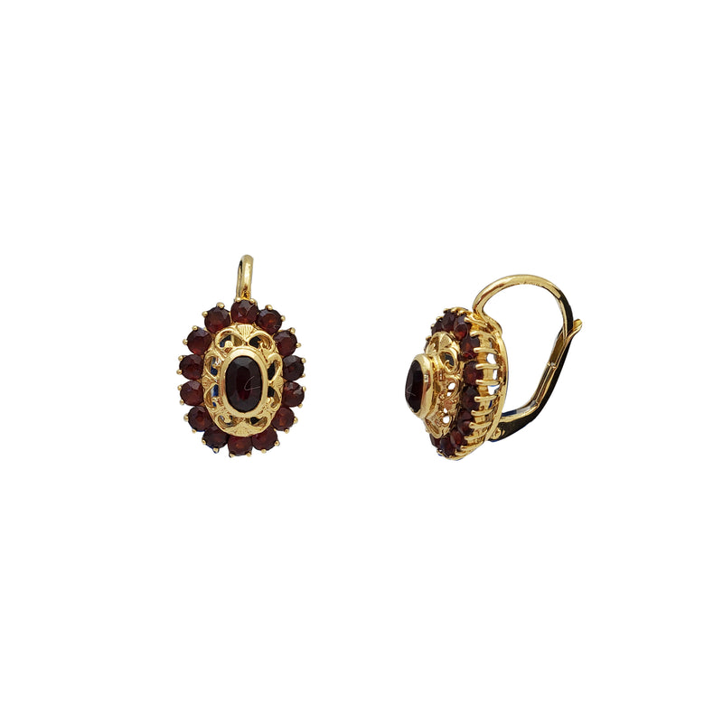 Rose gold hanging type earrings floral design with cz stones at 40000 by  Prashanti – Prashanti Sarees