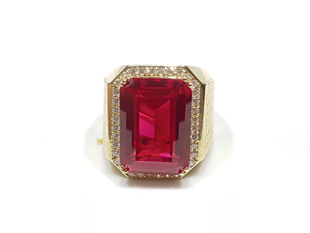 Men's Fashionable Emerald Shaped Stone Ring - Lucky Diamond 恆福珠寶金行 New York City 169 Canal Street 10013 Jewelry store Playboi Charlie Chinatown @luckydiamondny 2124311180