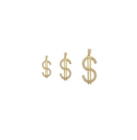 Yellow Gold CZ Dollar Sign Pendant (14K)