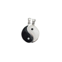 Yin Yang White & Black Enamel Pendant (Silver)