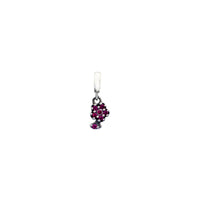 Cubic Zirconia Flower Charm For Bracelet (Silver)
