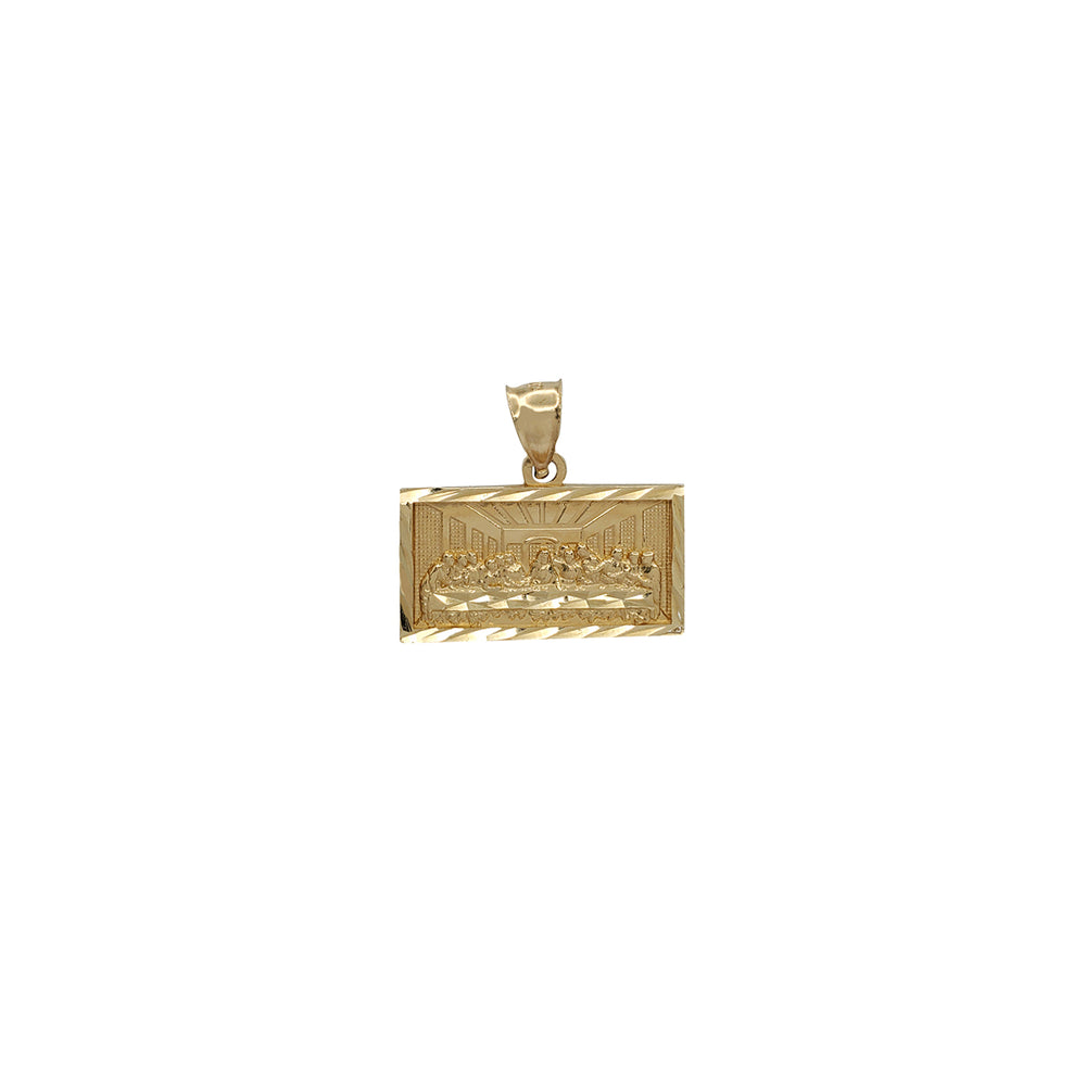 Diamond-Cut Last Supper Rectangular Pendant (14K)