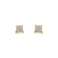 अवतल स्क्वायर डायमंड क्लस्टर स्टड बालियां (10K) सामने - Popular Jewelry - न्यूयॉर्क
