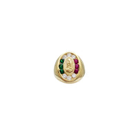 Qaab Oval Multi-Color Guadalupe Ring (14K)