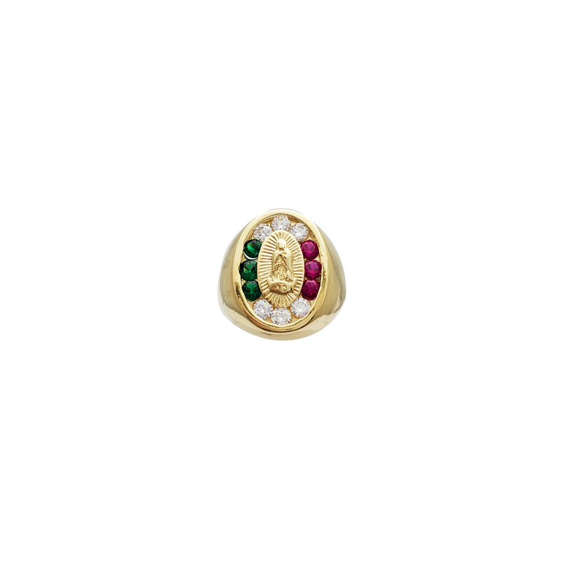 Oval Shape Multi-Color Guadalupe Ring (14K)