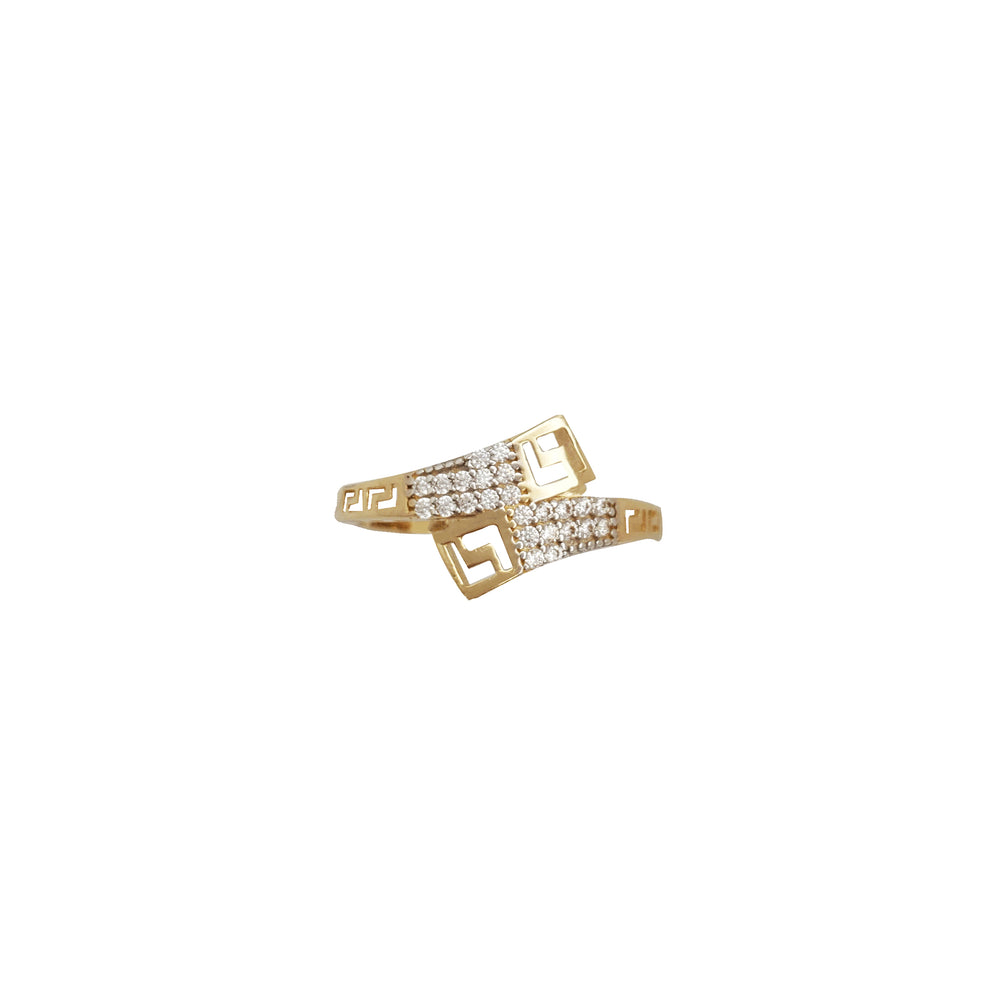 Stone-Set Greek Key Lady Ring (14K)