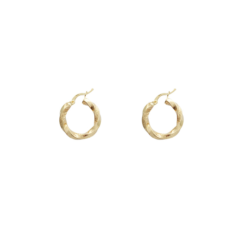 Greek Key Twist Hoop Earrings (14K)