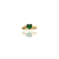 "X" & Heart Gemstone Stackable Ring (14K)