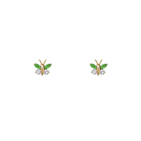 Zirconia Butterfly Stud Earrings (14K)