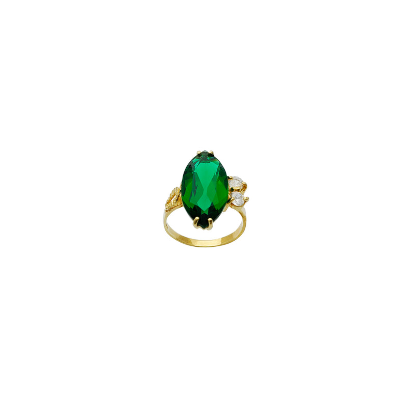 Marquise Green CZ Stone Ring (14K)