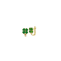 Cubic Zirconia Clover Earrings (14K)