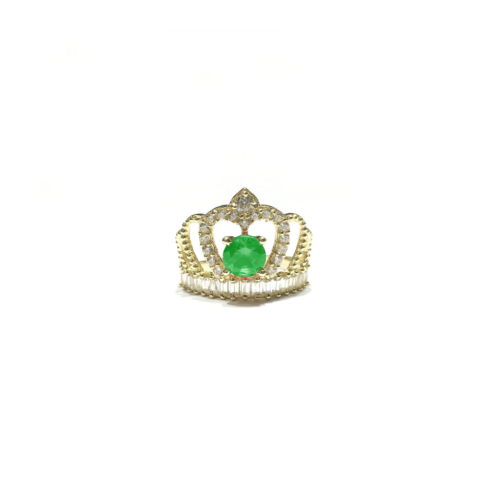 May Birthstone Crown CZ Ring (14K)