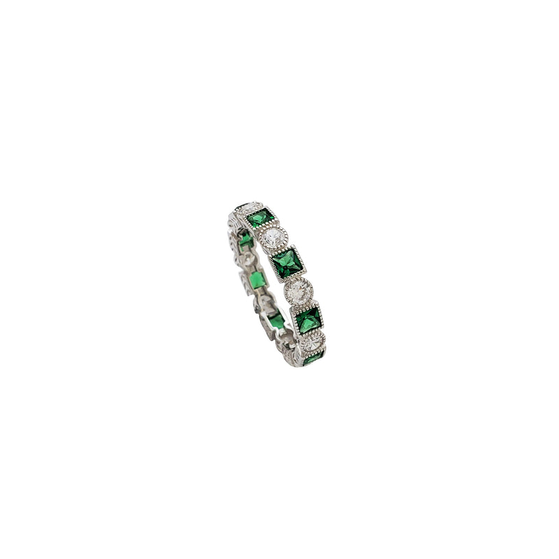 Green Eternity Band  (Silver)