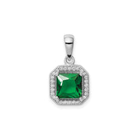 Cubic Zirconia Birth Stone Square Pendant (Silver)