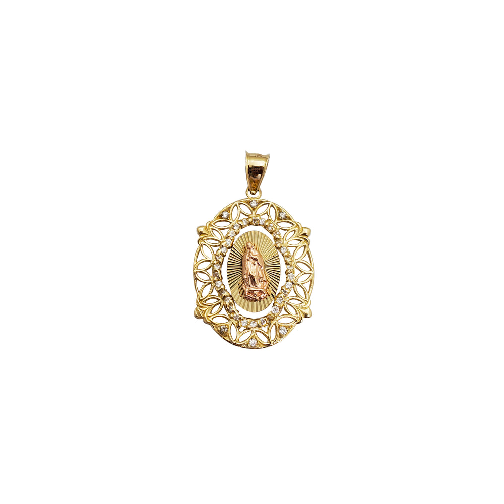Oval Shape Guadalupe Pendant (14K)