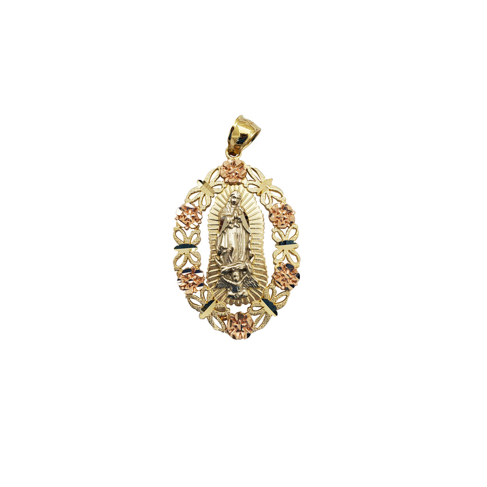 Flower Frame Guadalupe Pendant (14K)