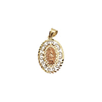 Oval Shape Texture Guadalupe Pendant (14K)