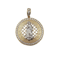 Virgin Mary Iced Meandros Medallion Pendant (14K)