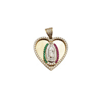 Heart-Shaped Virgin Mary Lady of Guadalupe Pendant (14K)