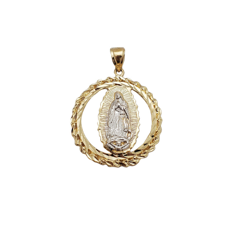 Rope Frame Two-Tone Guadalupe Pendant (14K)