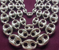 Puffy Mariner Link Chain na Pilak - Popular Jewelry