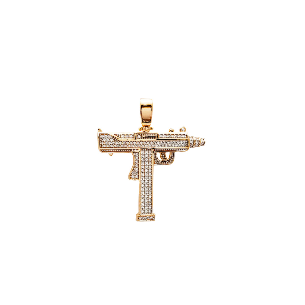 Mini UZI CZ Pendant (14K)