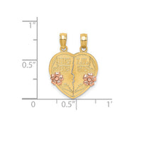 Break Apart "Big and Little Sisters" Heart Pendant (14K)