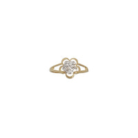 Two-Tone Diamond Cut Flower Ring (14K)