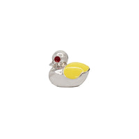 Enamel Duck Charm for Bracelet (Silver)